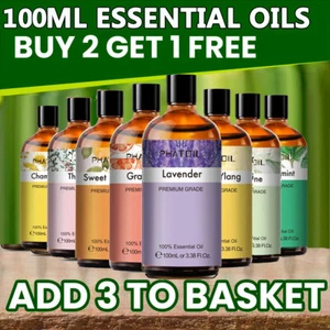 100ML Natur Rein Ätherische Öle Aromatherapie Duftöl für Diffusor Lavendel,Rose - Bild 1 von 48
