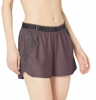 Brand New Under Armour Womens Play Up Jacquard Inset Shorts Ash Taupe Size XL - Image 1 of 3