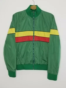 Marc Jacobs Mens Bomber Mock Collar Slit Pockets Full Zip Green W/2 Stripes Sz S - Picture 1 of 12