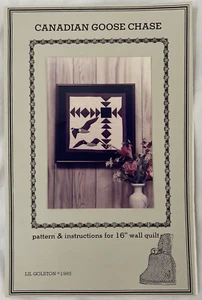 Vintage Quilt Pattern Canadian Goose Chase 1985 Lil Golston 16in Wall Quilt - Picture 1 of 4