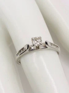 14k White Gold Natural Diamond Ring - Picture 1 of 4