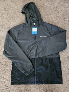 Columbia Center Ridge Windbreaker Hooded Jacket Gray/Black XM0287 Men's Size M - Picture 1 of 14