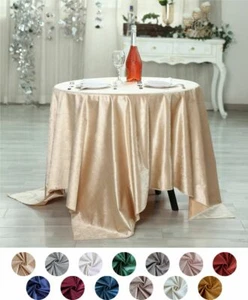 72"x72" Premium Velvet Square Table Overlay Wedding Table Linens Decorations - Picture 1 of 35