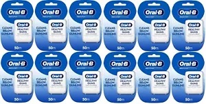 12 x Oral-B Pro-Expert Advanced Healthy Gums Unflavoured Waxed Floss Tape 50m - Picture 1 of 8