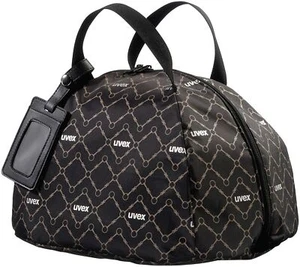 UVEX PADDED HORSE RIDING / BIKE HELMET / HAT PROTECTIVE CARRY BAG BLACK & BROWN - Picture 1 of 2