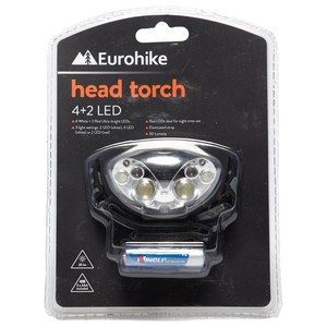 Eurohike Lightweight and Powerful 6 LED Head Torch, Camping Equipment