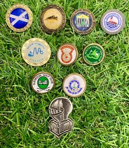 Vintage Golf Club Golf Ball Marker Job Lot X10  - Various Clubs - Mixed 3 - Picture 1 of 4