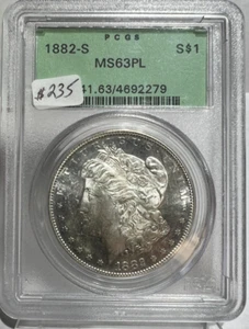 1882 S SILVER MORGAN DOLLAR PCGS MS 63 - Picture 1 of 4