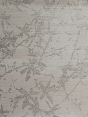 Candice Olson Natural Splendor Sylvan Grasscloth Wallpaper  Silver White  DL2851 - Image 1 of 4