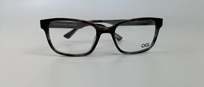 NUEVO- OGI 9219 1327 Negro/Antiguo Sil Rectángulo Hombres Anteojos 54-20-145 ITALIA Foto 1 de 4