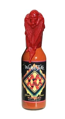 Molho quente Wicked Tickle XXX Ghost Pepper presente asas de cera Chipotle mais quentes do mundo - Imagem 1 de 4