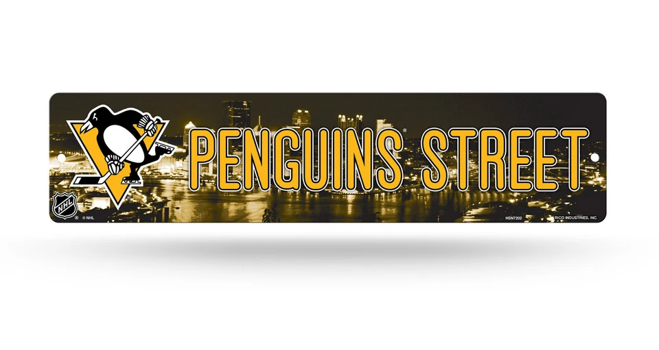 Pittsburgh Penguins Street Sign NEW! 4"X16" "Penguins Street" Man Cave - Image 1 of 1