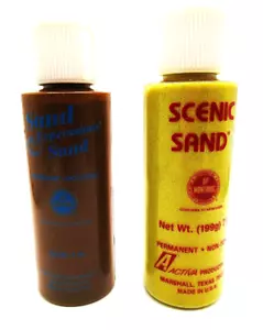 05 Sand natürliche dauerhafte Farbe ungiftig ZWEI (2) 7 Unzen Gläser Gold & Braun - Bild 1 von 3