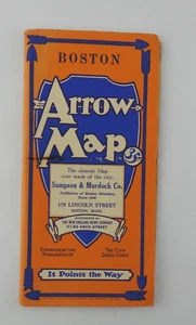 Mapa de papel flecha del directorio de la ciudad de Boston MA 1937 de colección índice de calles Sampson Murdo - Imagen 1 de 6