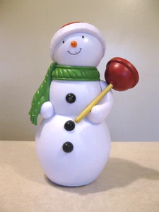 Hallmark Jolly In The John Plumber Snowman-Talking & Singing-Works! VGC 8"H - Picture 1 of 8