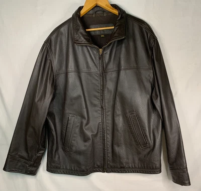 Timberland Weather Gear Leather Jacket Full Zip Heavyweight Dark Brown XXL - Image 1 of 4