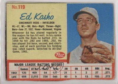 1962 Post Eddie Kasko #119 - Image 1 of 2