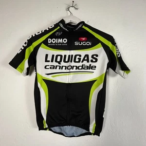 Sugoi Liquigas Cannondale Cycling Jersey Mens Small Black Green Performance Wear - Picture 1 of 7