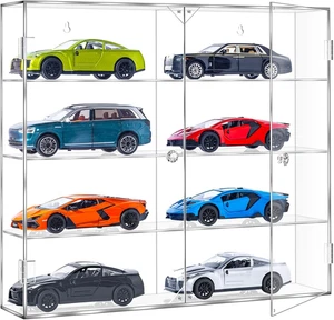 Acrylic Display Case for 1/24 Scale Diecast Storage, 4 Levels 8 Slots Toy Cars S - Picture 1 of 6