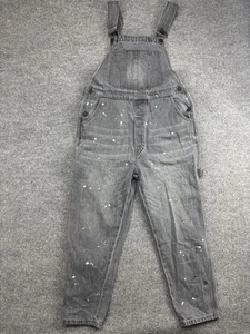Sandrine Rose Denim Overalls Womens Gray Paint Splatter Distressed Workwear - Picture 1 of 10