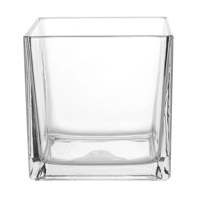  Quadratische Glasvase, klare Würfelvase, Hydrokulturvase, moderne Blumenvase, - Bild 1 von 4
