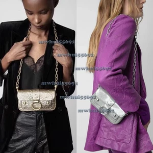 Bolso para teléfono móvil Zadig&Voltaire brillante con cadena de cuero de vaca y correa para el hombro - Imagen 1 de 15