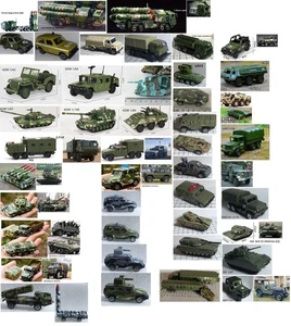 1/100 1/87 64 RUSSIA UAZ GAZ66 URAL 375 BTR-80 T-90 TANK VAB M35 army vehicles - Picture 1 of 45