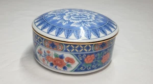 Scatola portagioie in porcellana vintage modello Tiffany & Co Imari - Foto 1 di 5