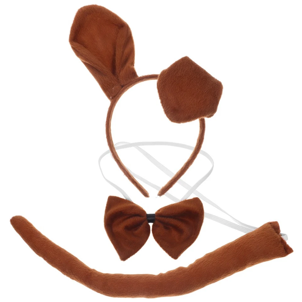 3 Pcs Mode Enfants Costume Animal Set Kangourou Bandeau Bowtie Queue Kit Mignon - Photo 1/4