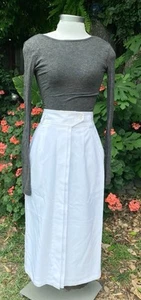 Maxi Falda De Colección Hecha en París Preppy Formal Plisada Bolsillo Corte Blanco Talla 25 - Imagen 1 de 11