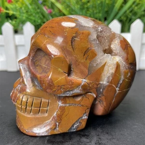 1.7LB 4.4" Geoda Natural Ágata Indonesia Calavera Talla Cristal Curación Reiki Regalo - Imagen 1 de 10