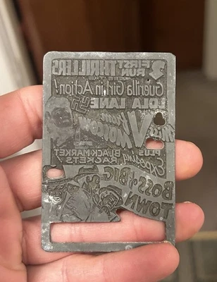 Vintage Movie Print Block Lola Lane Miss V Moscow Boss From Big Town Metal - Image 1 of 4