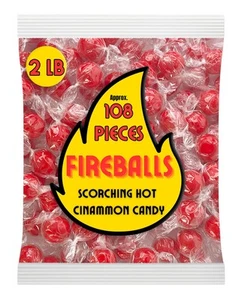 Fireball Süßigkeiten Großpackung - 2 Pfund Red Hot Jawbreaker Süßigkeiten - Zimt Hartbonbons Ind... - Bild 1 von 8
