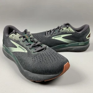 Brooks Ghost Running Shoes Mens Size 10 Black Gray Green Road Cushioned 110418 - Picture 1 of 11