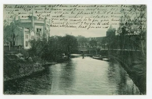 Vintage 1901 Postcard Riga Latvia Gaswerk River Posted to USA Photograph Photo - Picture 1 of 2