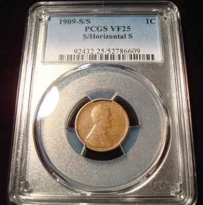 1909-S S/Horizontal S Lincoln cent PCGS Graded VF25 - Image 1 of 4