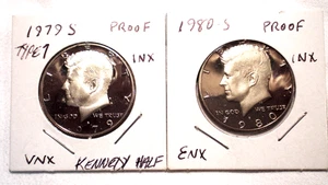 Lot of  2 Kennedy Half Dollars - 1979S & 1980S  Proof Beauties!   (877n) - Picture 1 of 7