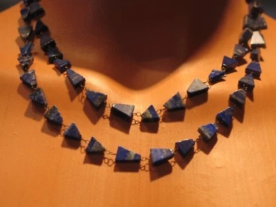 手工制作天然拉皮斯珠项链 37 英寸 166.10 TCW 连续股 — 第 1/4 张图片