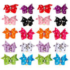 Pet Hair Bows 20Pcs in 10 Colors, Rhinestone Dog Bows with Rubber Bands