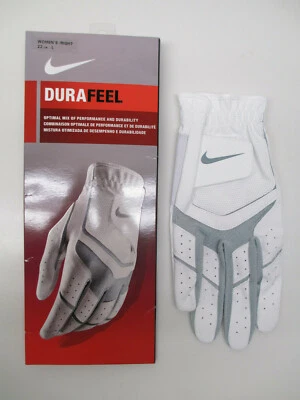 Nike DuraFeel Mujer Derecha Grande Blanco/Gris Guante de Golf Cuero Sintético Foto 1 de 2