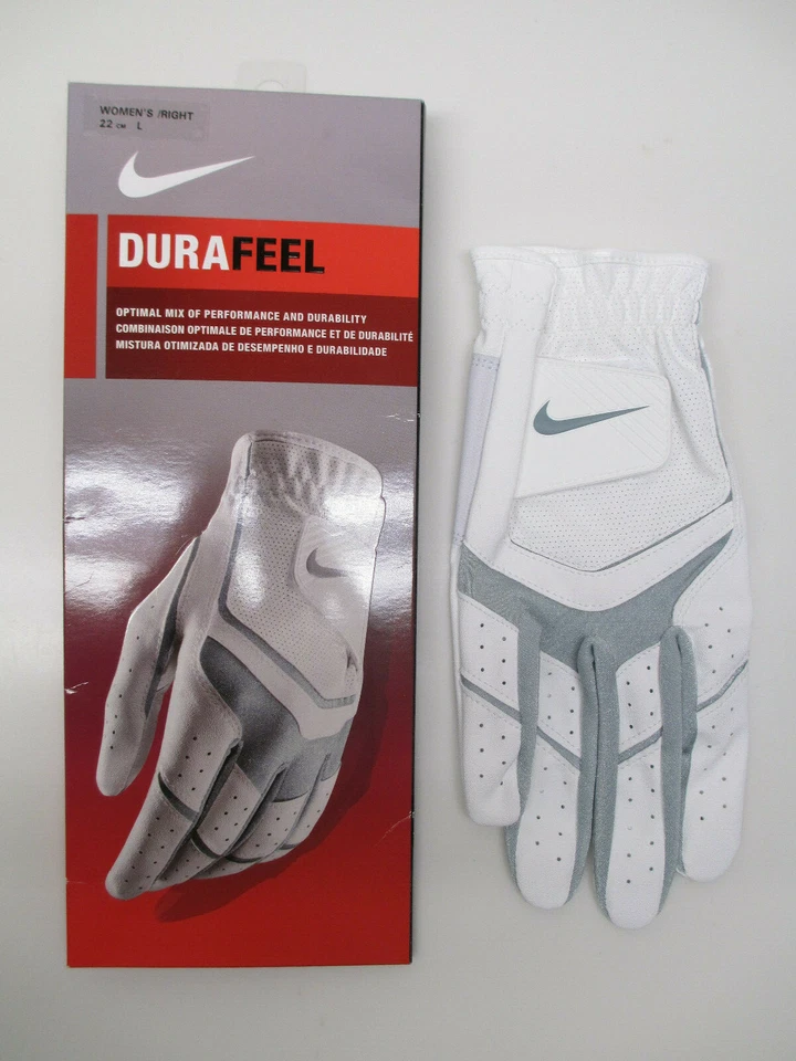 Nike Golf Glove Right Hand Large Women's White Leather Dura Feel Gg0484