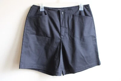 Pantalones cortos TravelSmith 12 negros de algodón elástico frente plano  Foto 1 de 4