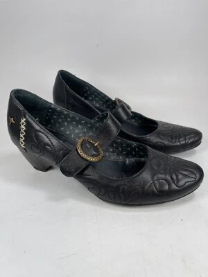 Pikolinos Black Leather Mary Jane Low Shoes Size EU 36 US 5.5 Wedge Heel - Image 1 of 4