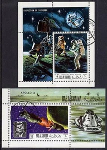 RAS AL KHAIMA / UAE  1971 SPACE - APOLLO PROJECT x2 S/S   A8 - Picture 1 of 1
