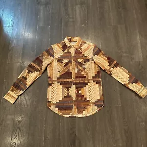 Vtg Ralph Lauren Denim Supply Patchwork Aztec Sportsman Western Polo Shirt S - Picture 1 of 16