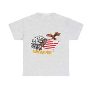 Forever Free Eagle USA Patriotic Unisex Heavy Cotton Tee - Bild 1 von 21