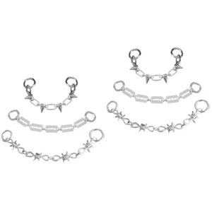 2 Pieces Shoe Buckle Chain Man Decorations Charms for Sneakers Girls - Picture 1 of 12