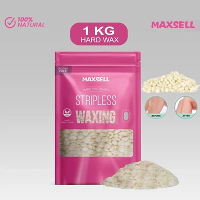 MAXSELL 1kg Depilatory Hard Wax Beans Pellet Hot Brazilian Waxing Bead Body Hair Removal