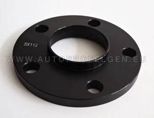 Nuovi distanziali cerchi auto 12 mm 5 x 112 distanziali 66,6/66,6 alluminio x1 nero - Foto 1 di 3