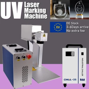 JPT 335 5W 200*200mm UV Laser Marking Machine For Glass Wood Leather PVC DE Ship - Bild 1 von 14